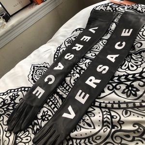 Versace Long Leather Gloves